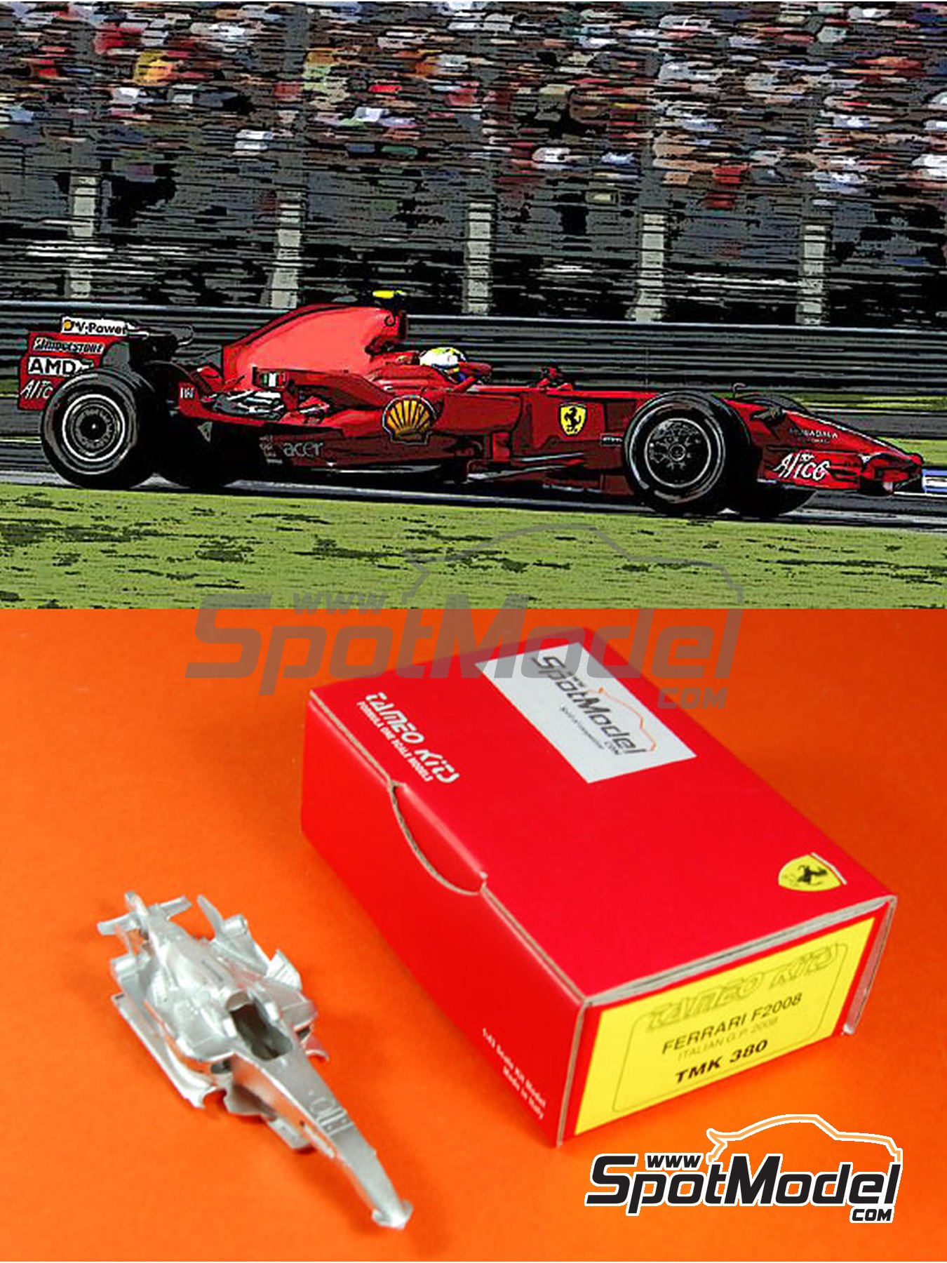 Tameo Kits TMK380: Car scale model kit 1/43 scale - Ferrari F2008